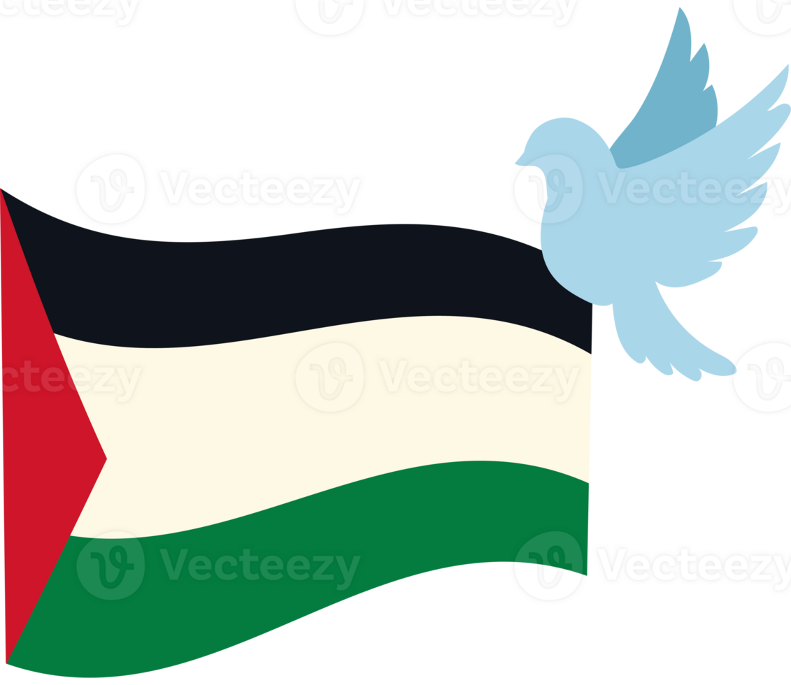 The palestine flag and the dove png