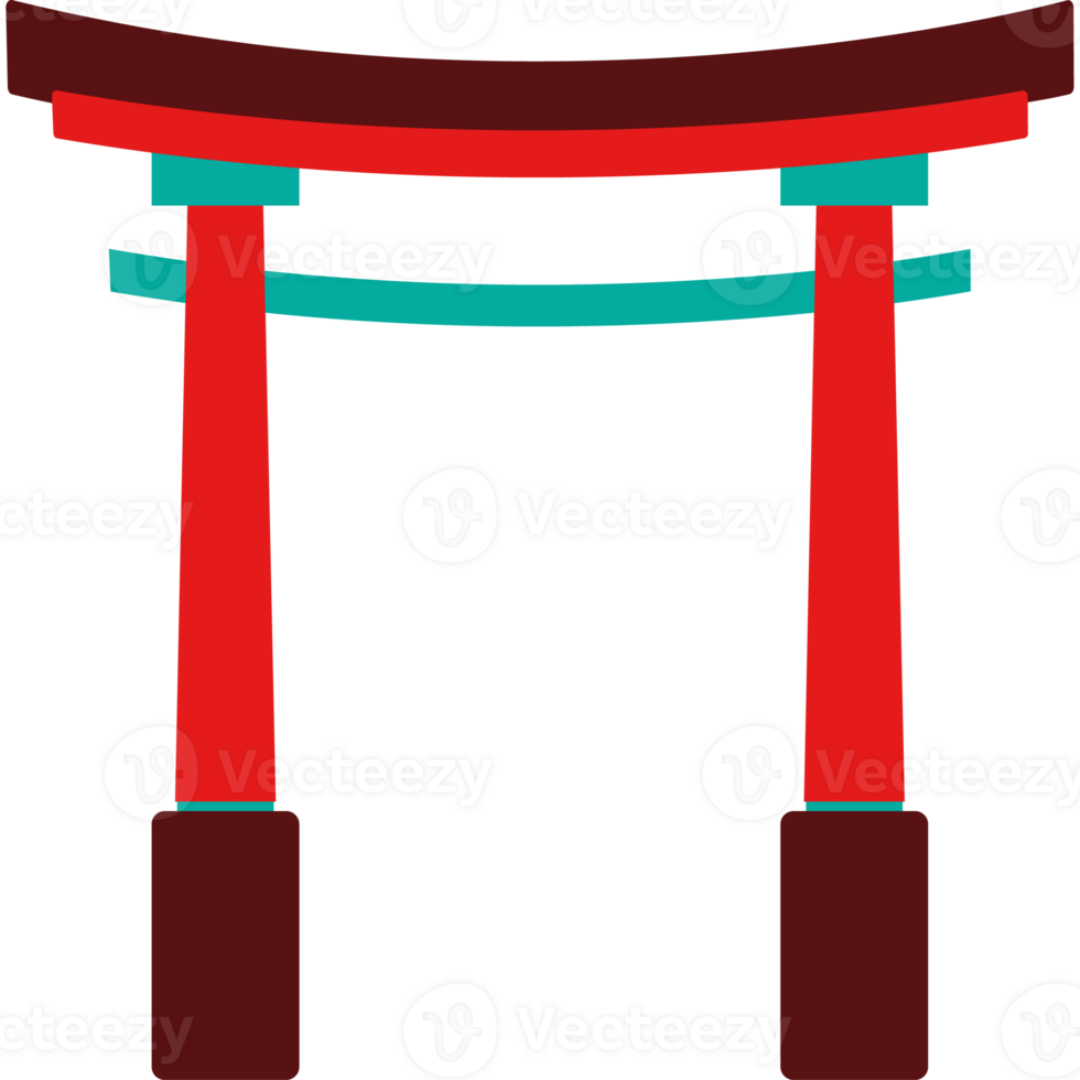 A tori tori gate with red and blue stripes png