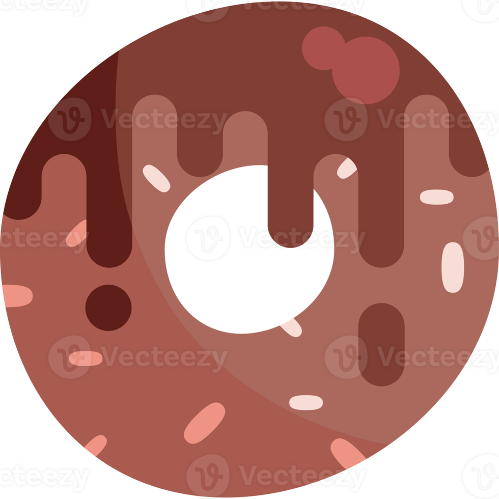 A donut with chocolate and sprinkles on it png