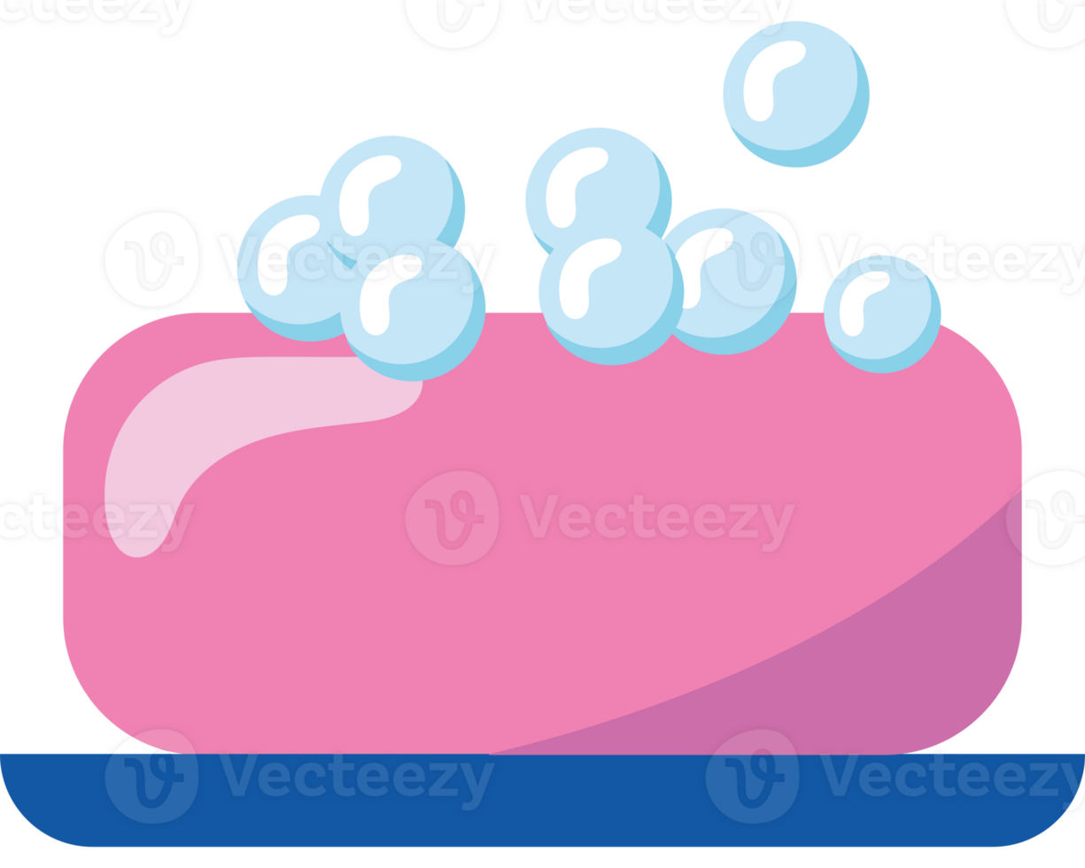 A pink soap bar with bubbles on it png