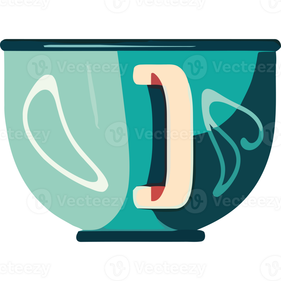 A blue bowl with a handle on it png