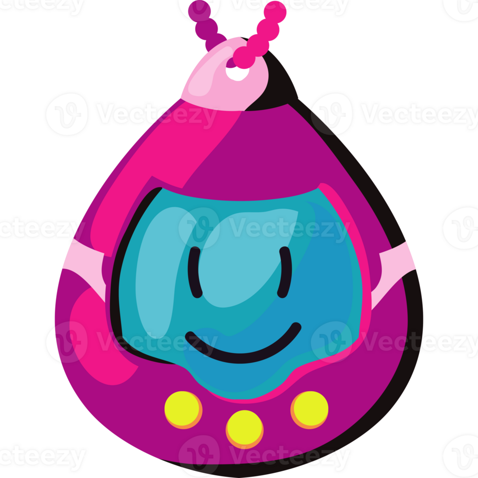 A cartoon purple and blue pendant with a smiley face png