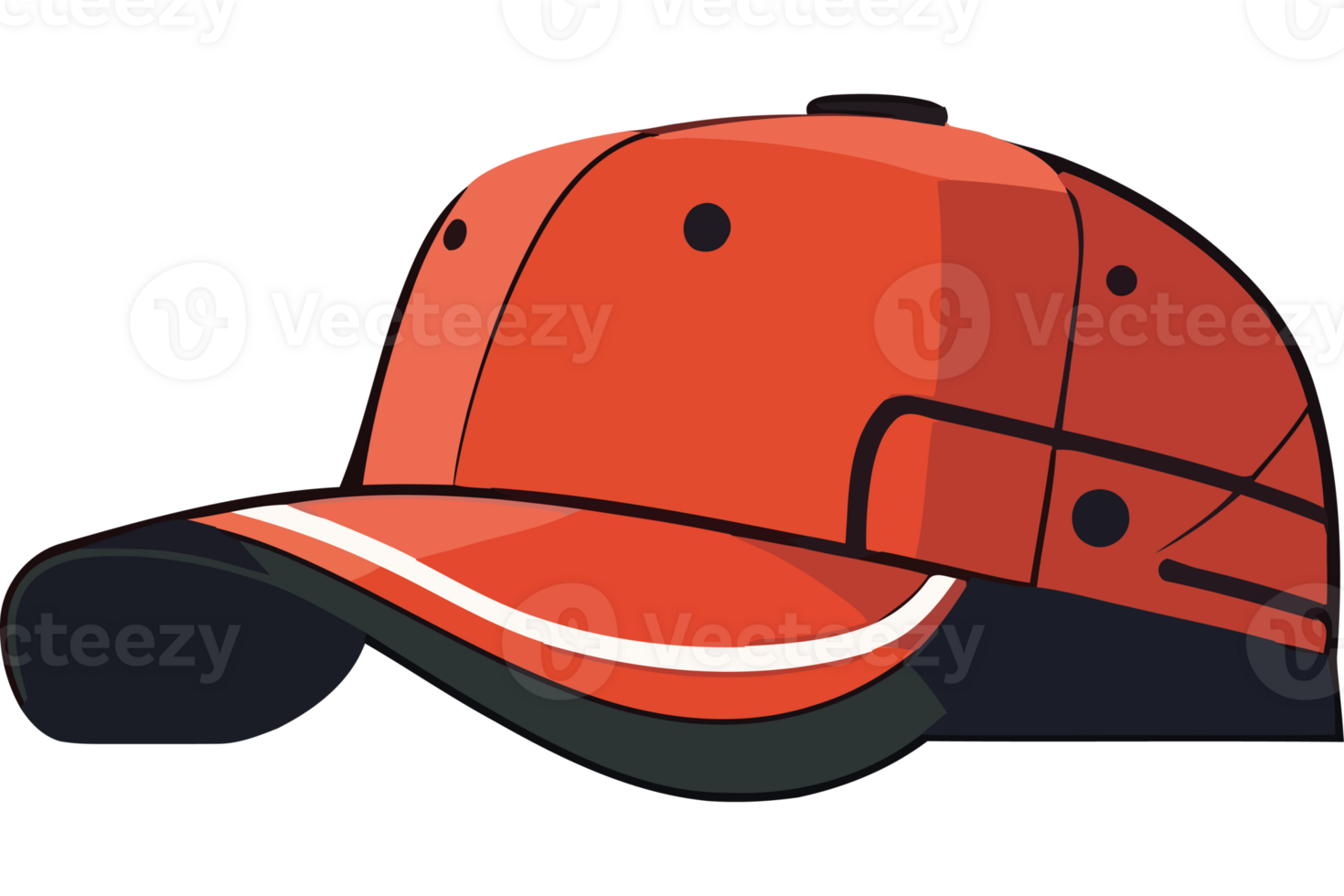 A baseball cap with a black stripe png