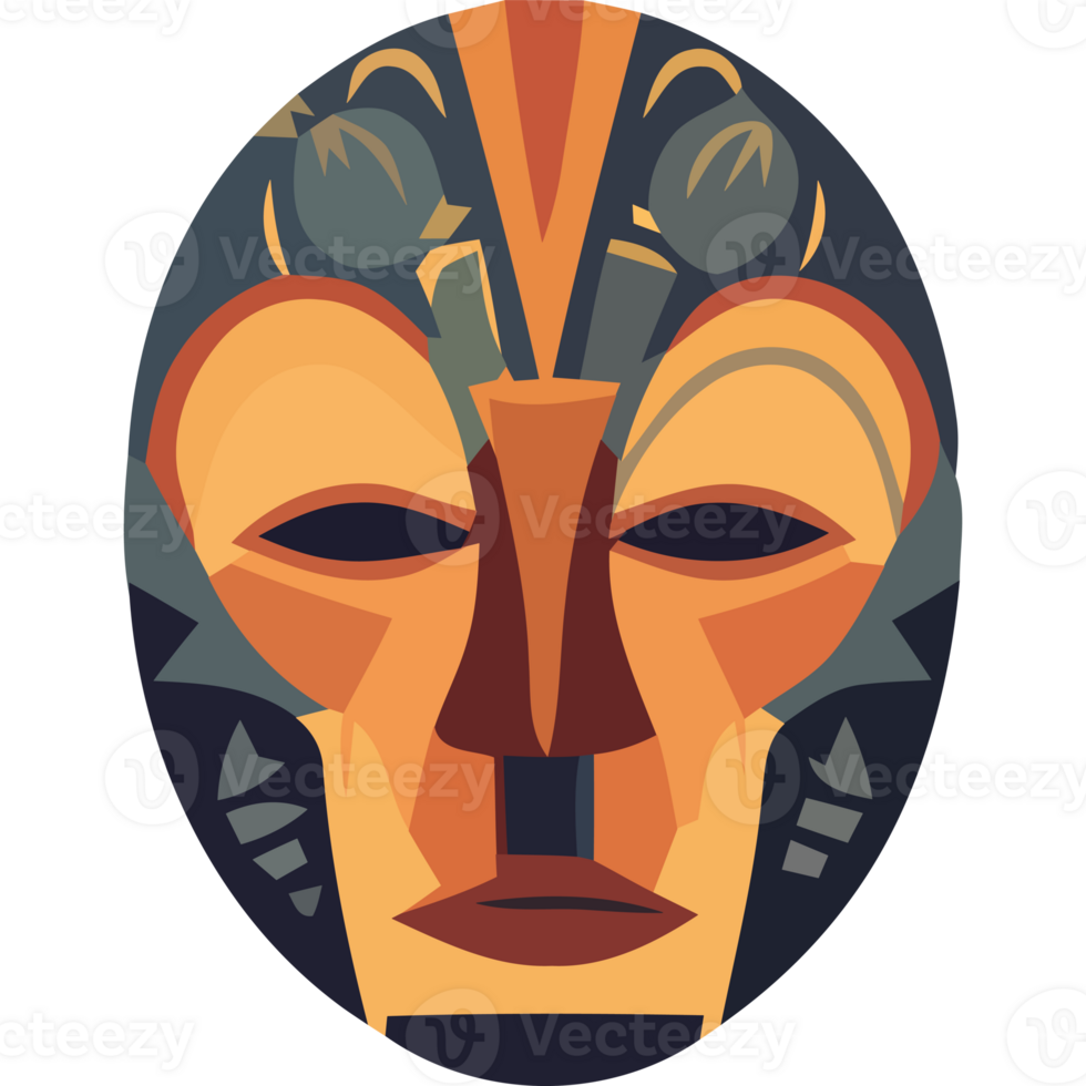 An abstract mask with a face and a head png