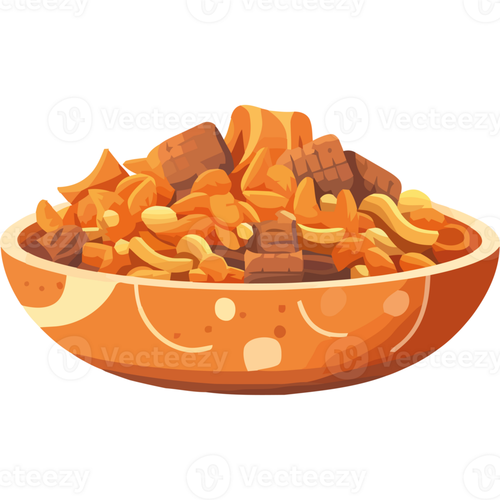 A bowl of noodles with meat and vegetables png