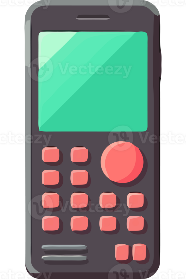 A cell phone with a green screen png