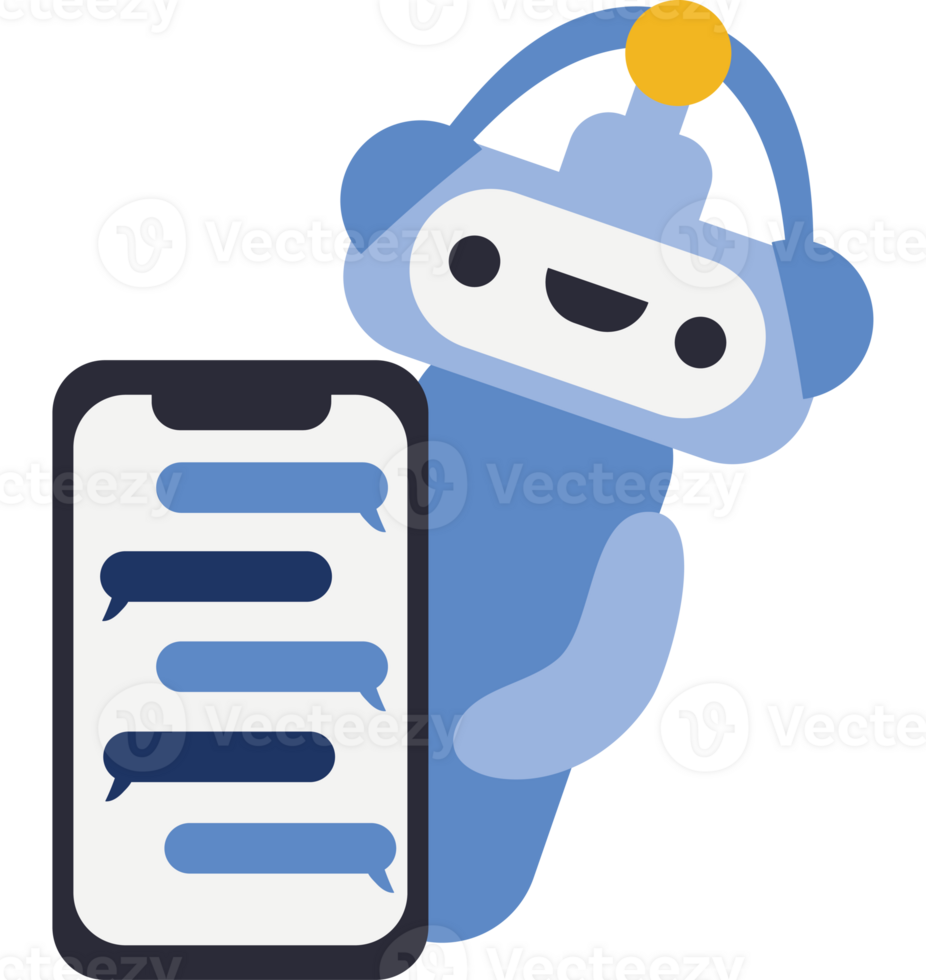 Chatbot with a phone icon png