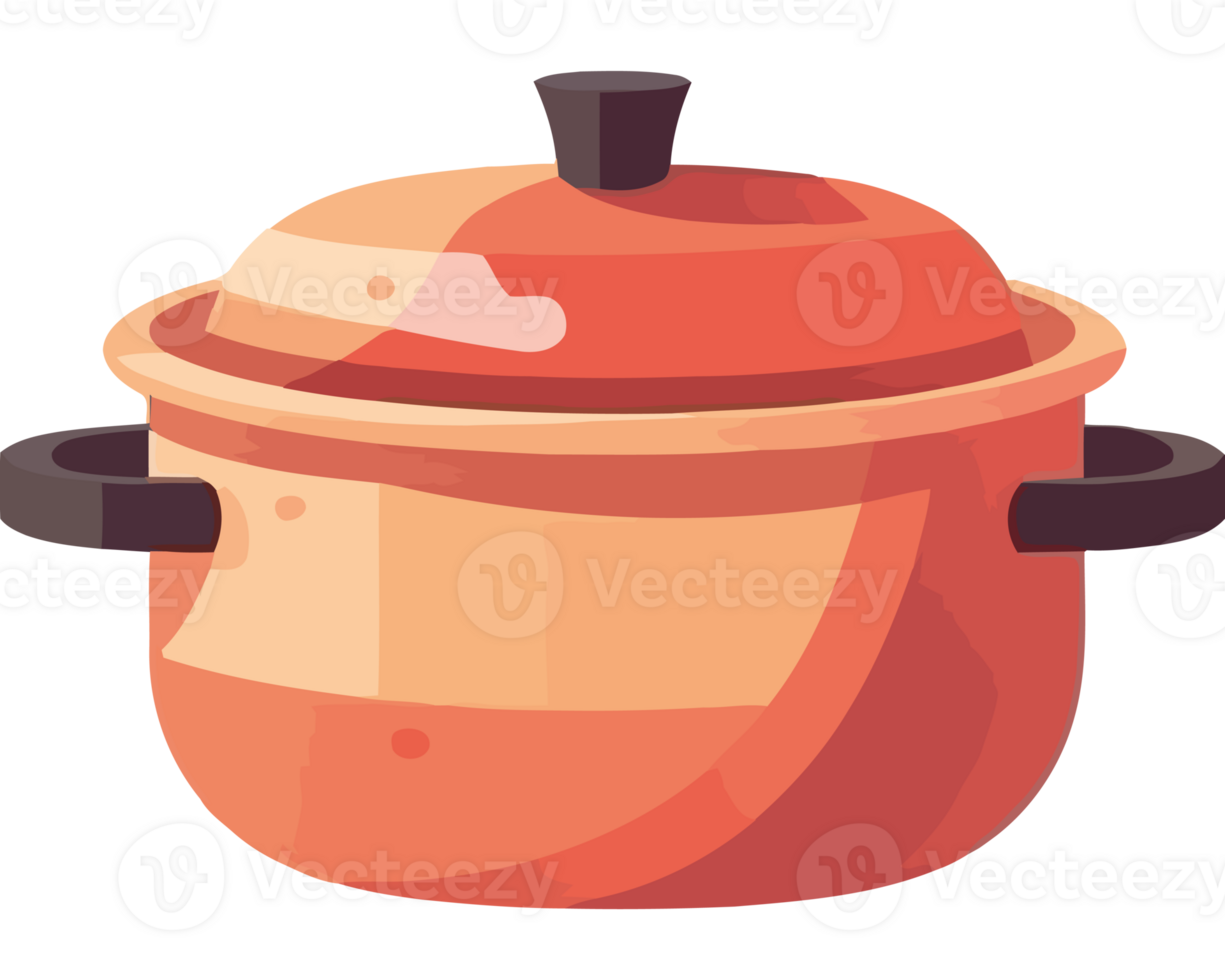 An orange pot with a lid on it png