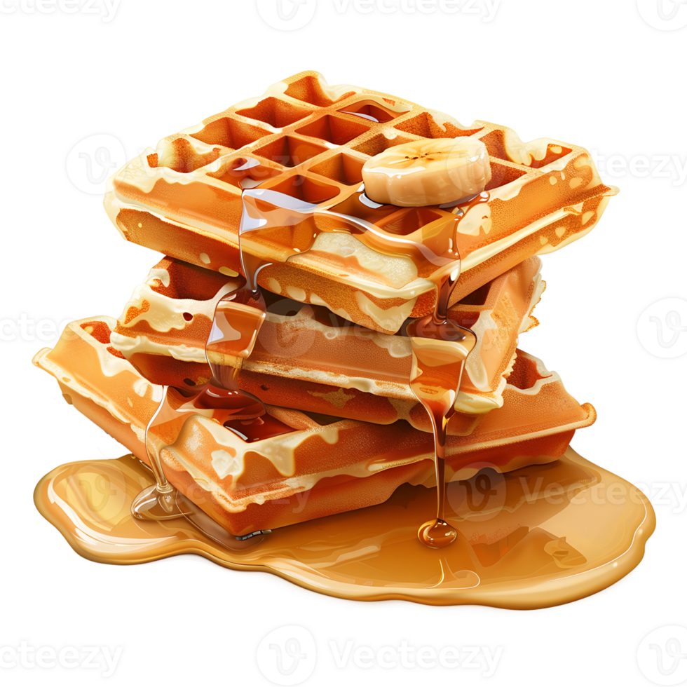 Crispy Waffles with Transparent Background png