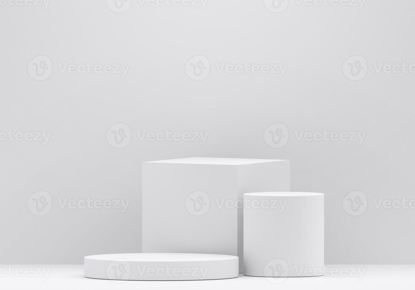 White product display podium in studio room, for display presentation photo