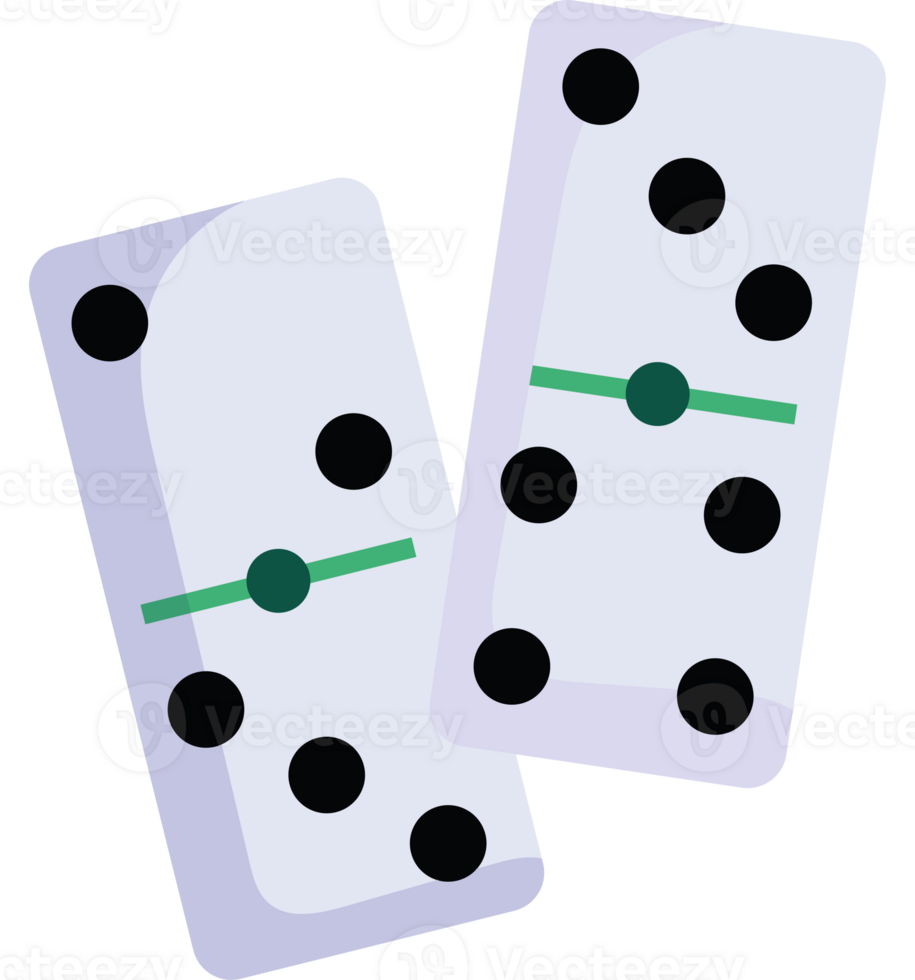 Two dominoes with dots on them png