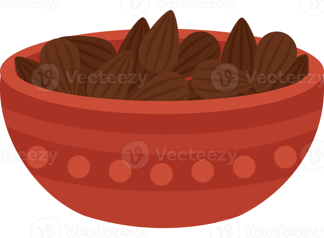 Almond nuts in a bowl png