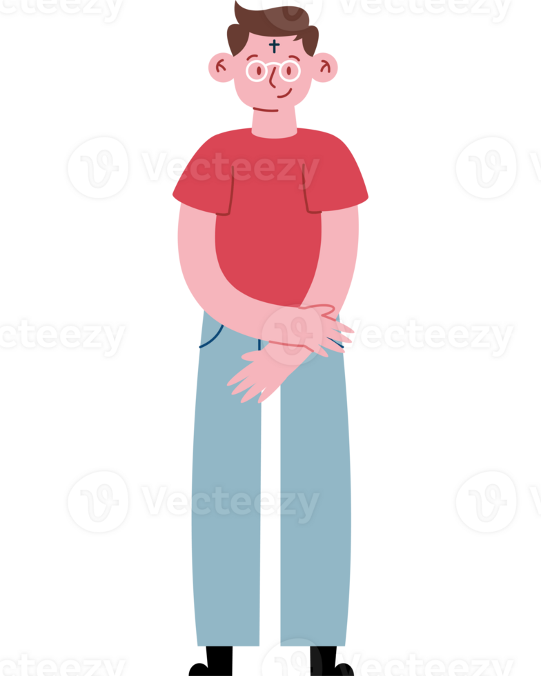 A cartoon man standing with his hands on his hips png