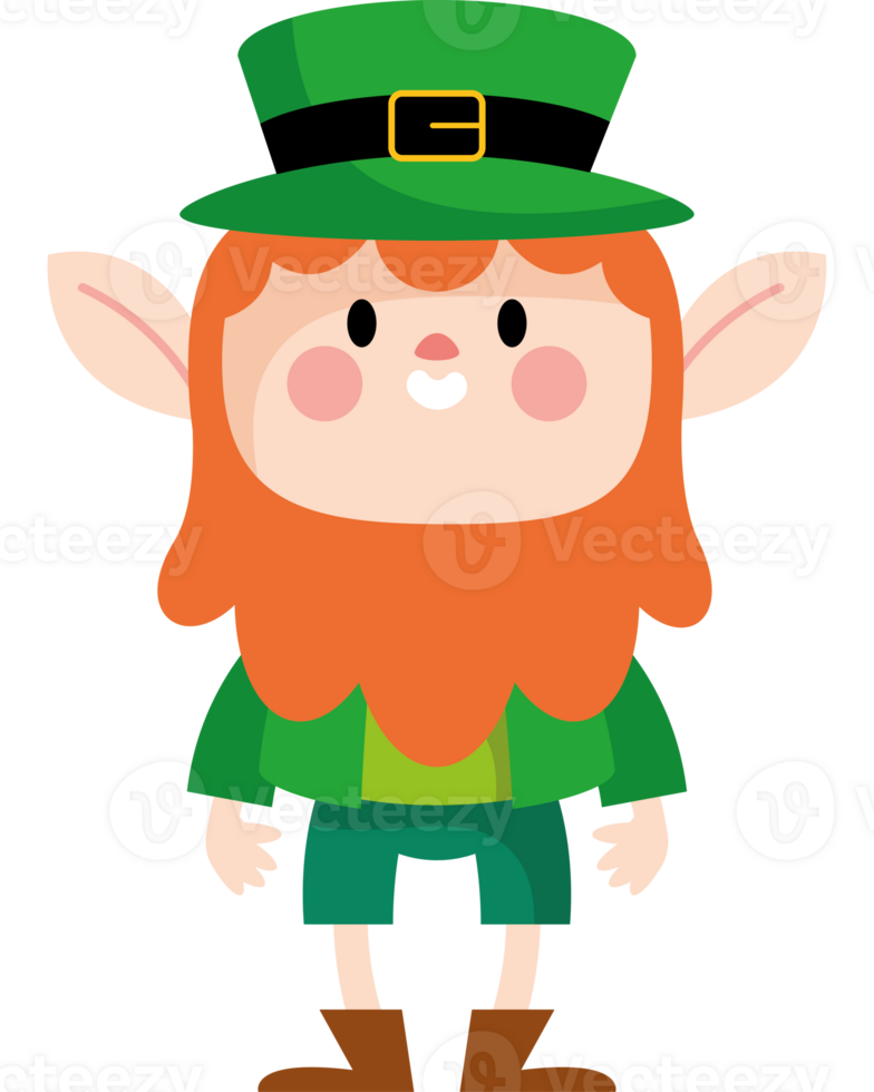 A cartoon leprechaun wearing a green hat and green clothes png