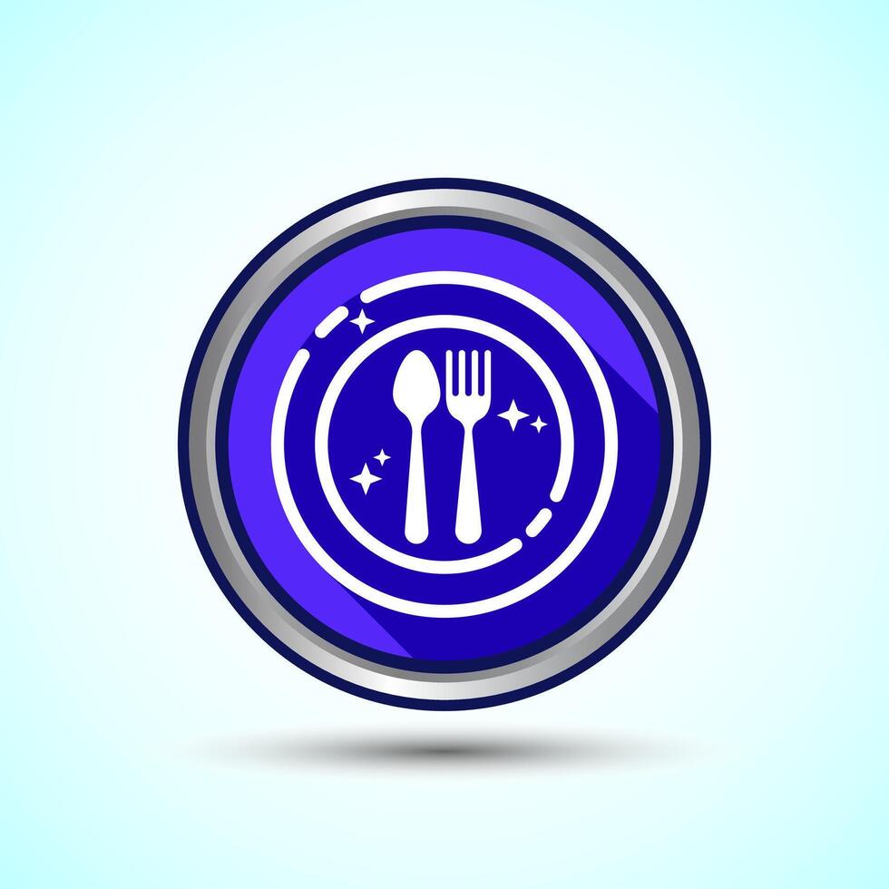 Eating Icon Button Design Illustration. Fork, Spoon, Restaurant icon8 vector