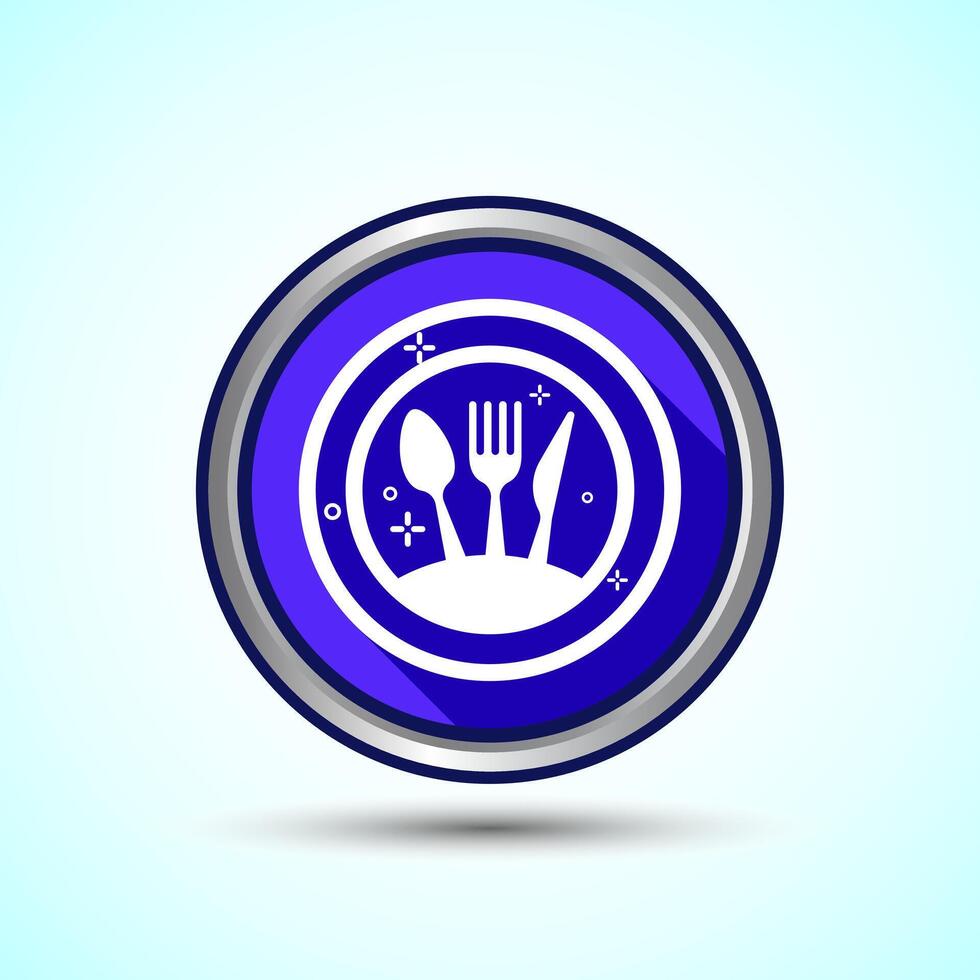 Eating Icon Button Design Illustration. Fork, Spoon, Restaurant icon vector