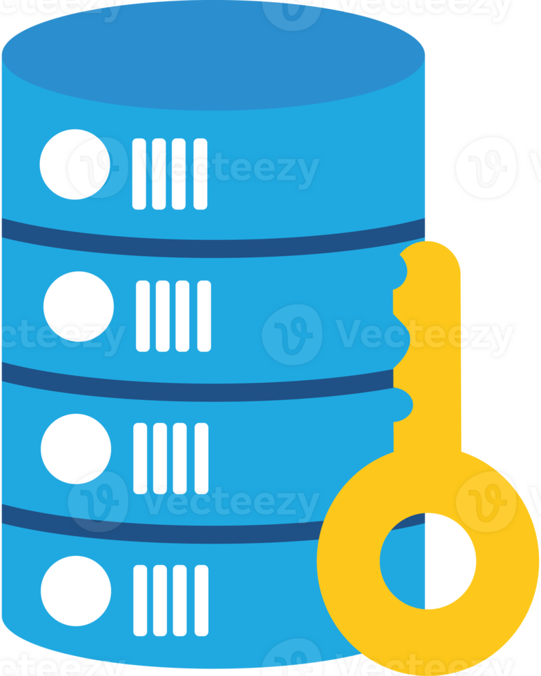A key and a stack of data png