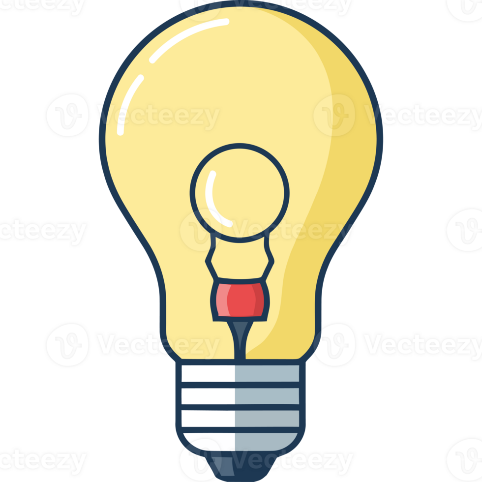 A light bulb with a red light bulb inside png