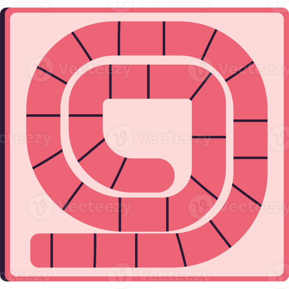 A pink square with a snake in it png