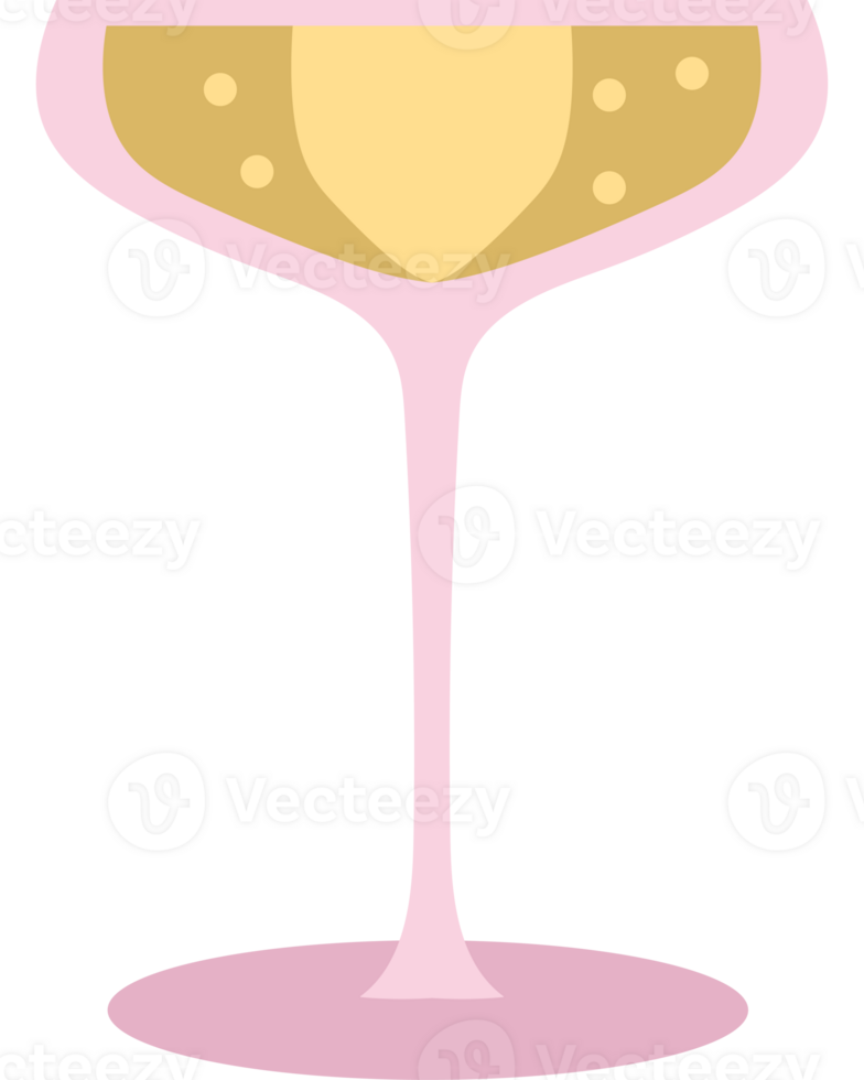 A pink champagne glass with a heart in the middle png