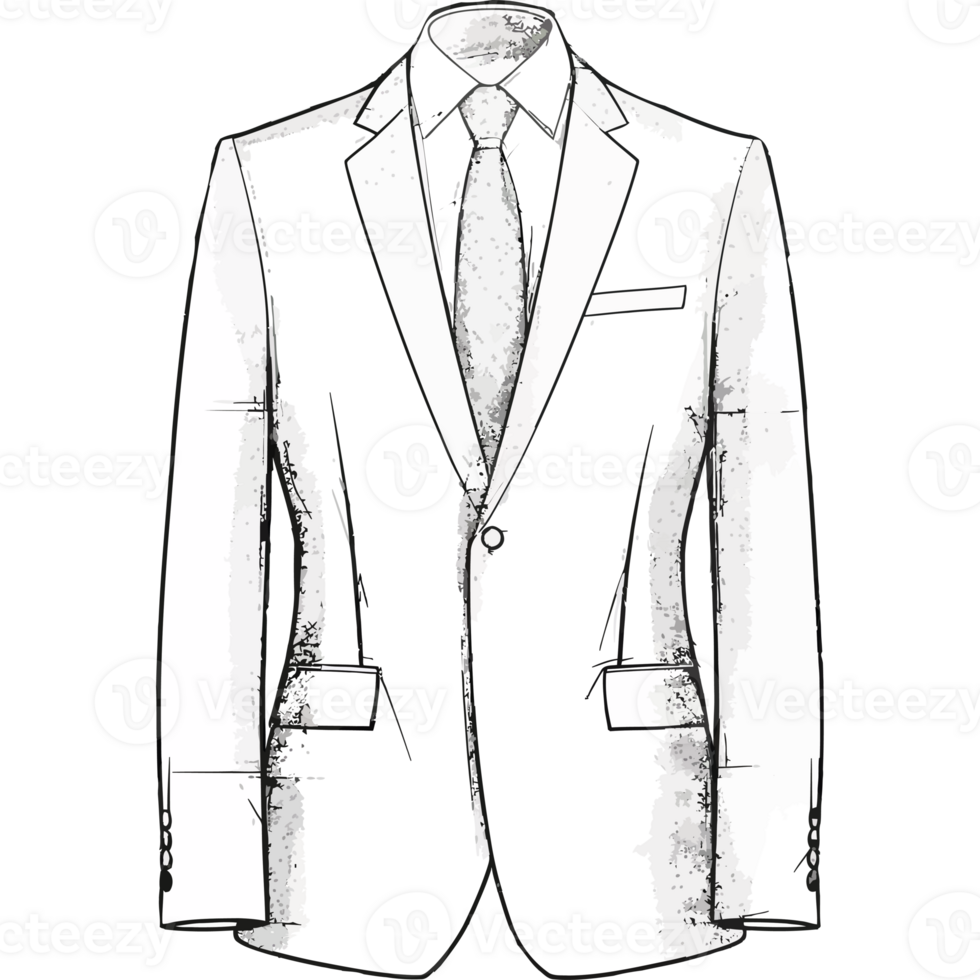 A white suit with a tie on it png