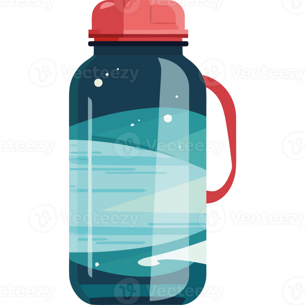 Water bottle with lid and handle png