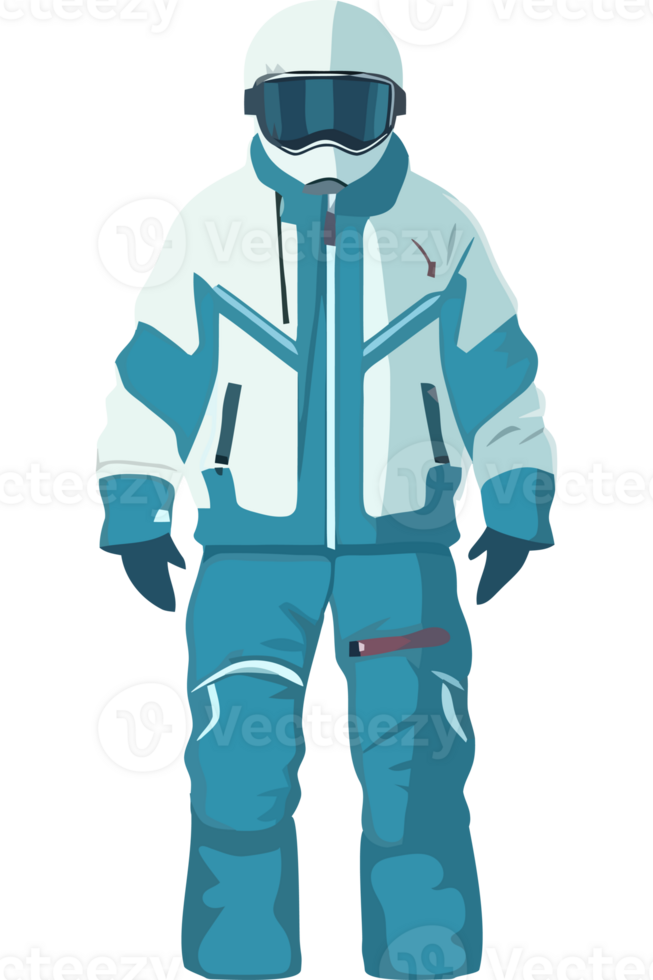 A cartoon illustration of a snowboarder in a suit png