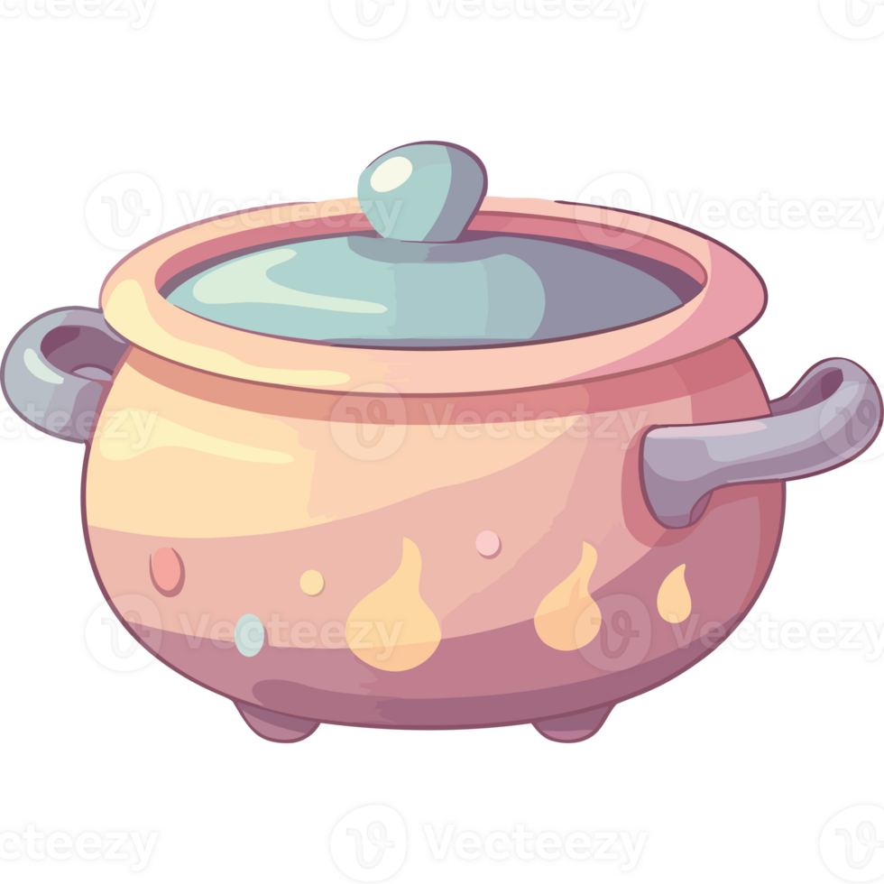 A cartoon pot with a lid on it png