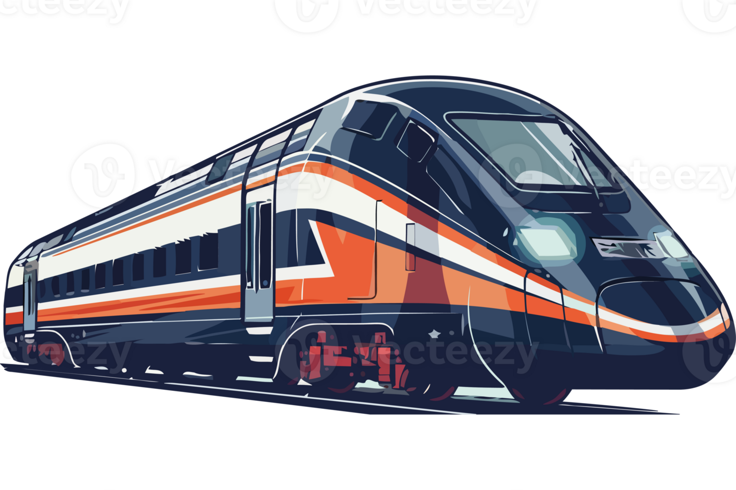 An illustration of a train on the tracks png