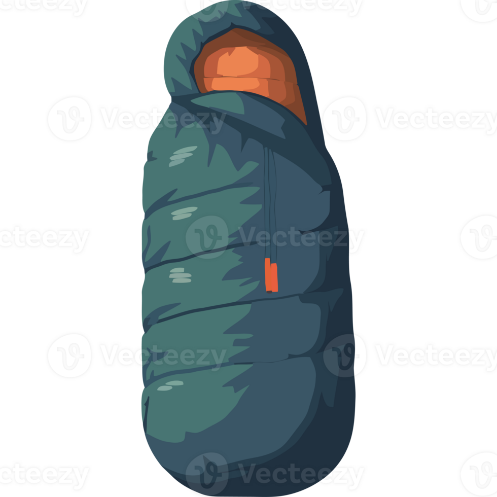 A sleeping bag with a hood on it png