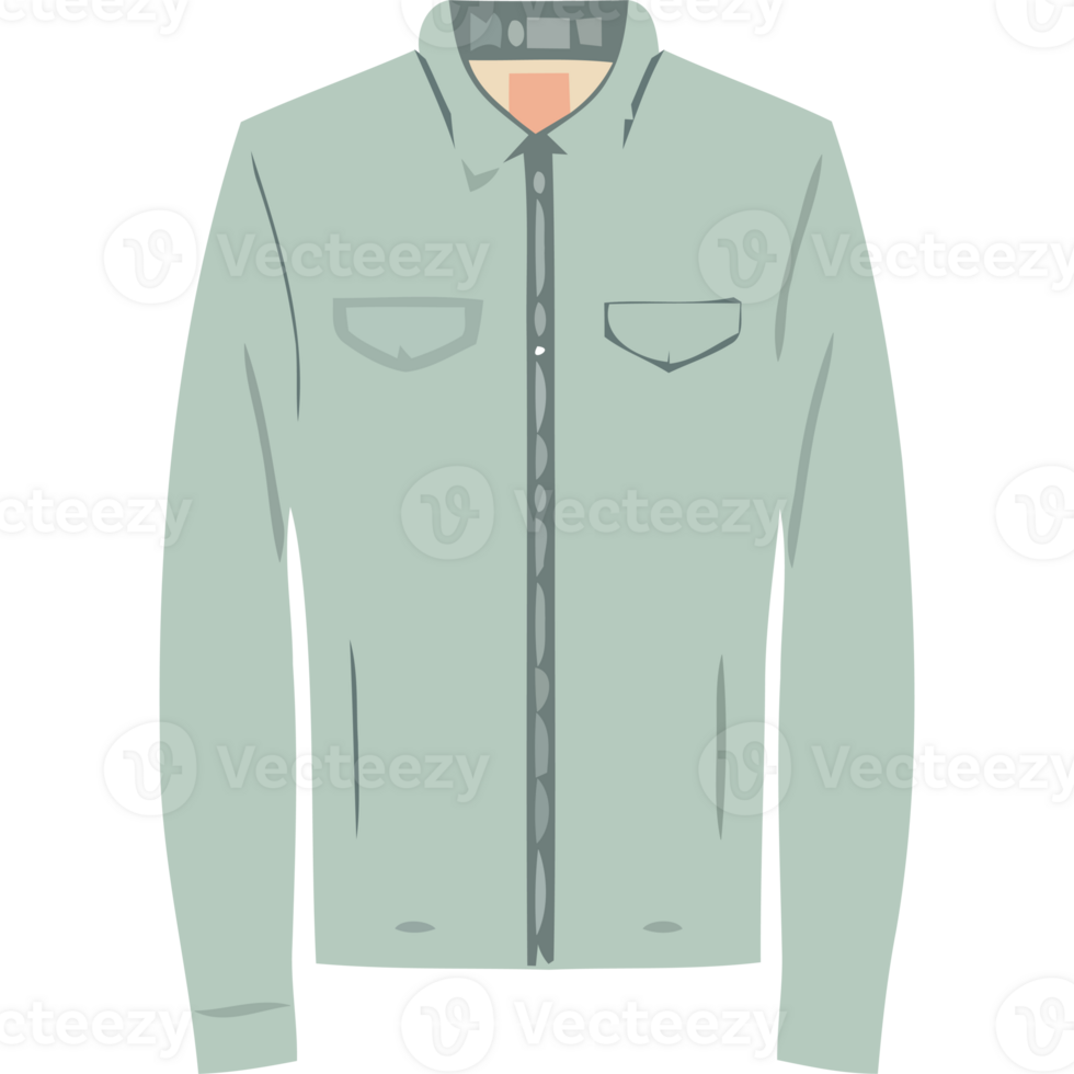 A green shirt with a zipper on the front png