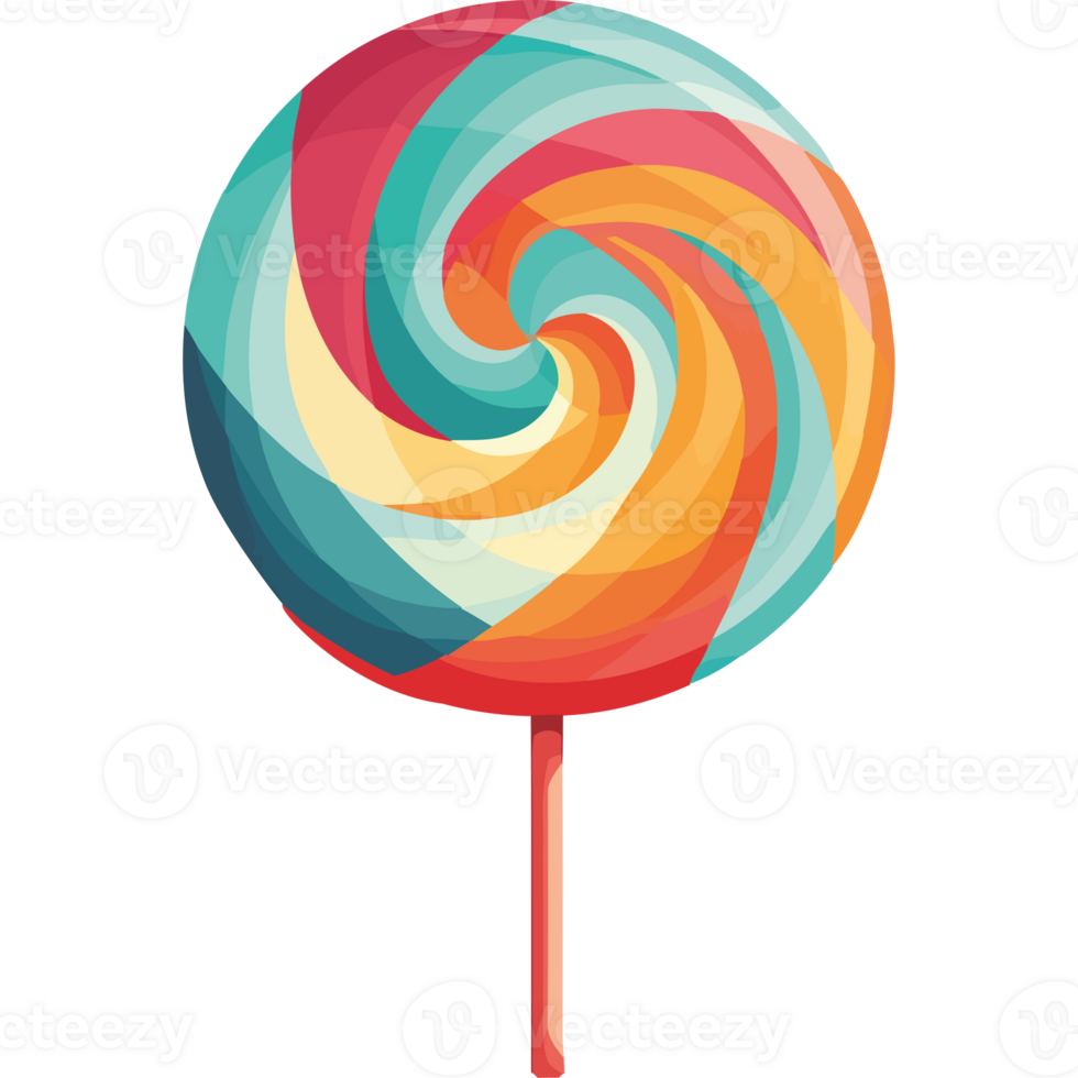 A colorful lollipop on a stick png