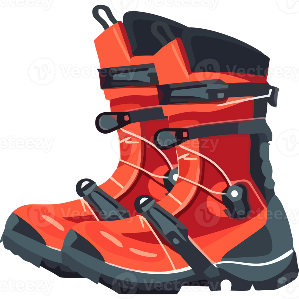 A pair of red hiking boots png