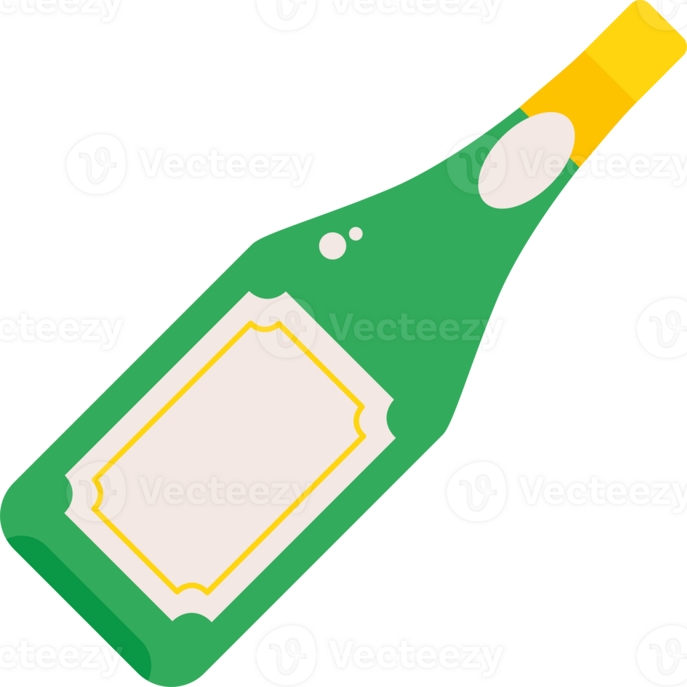 A bottle of wine with a label on it png