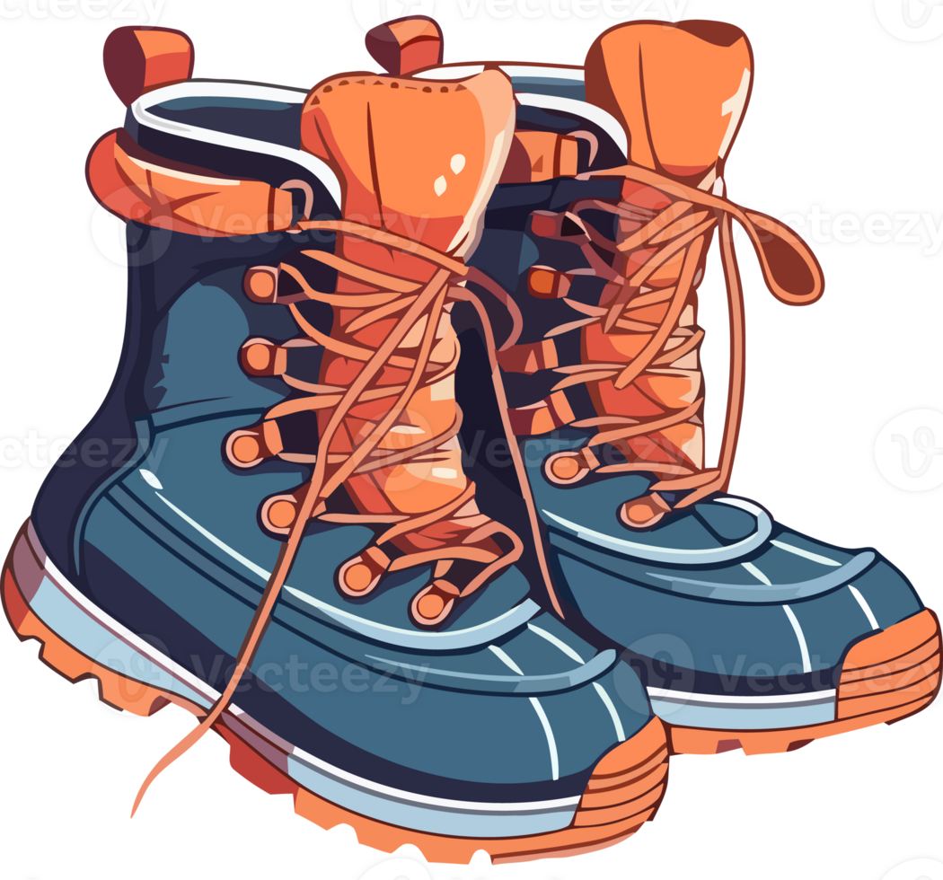 A pair of blue and orange boots png