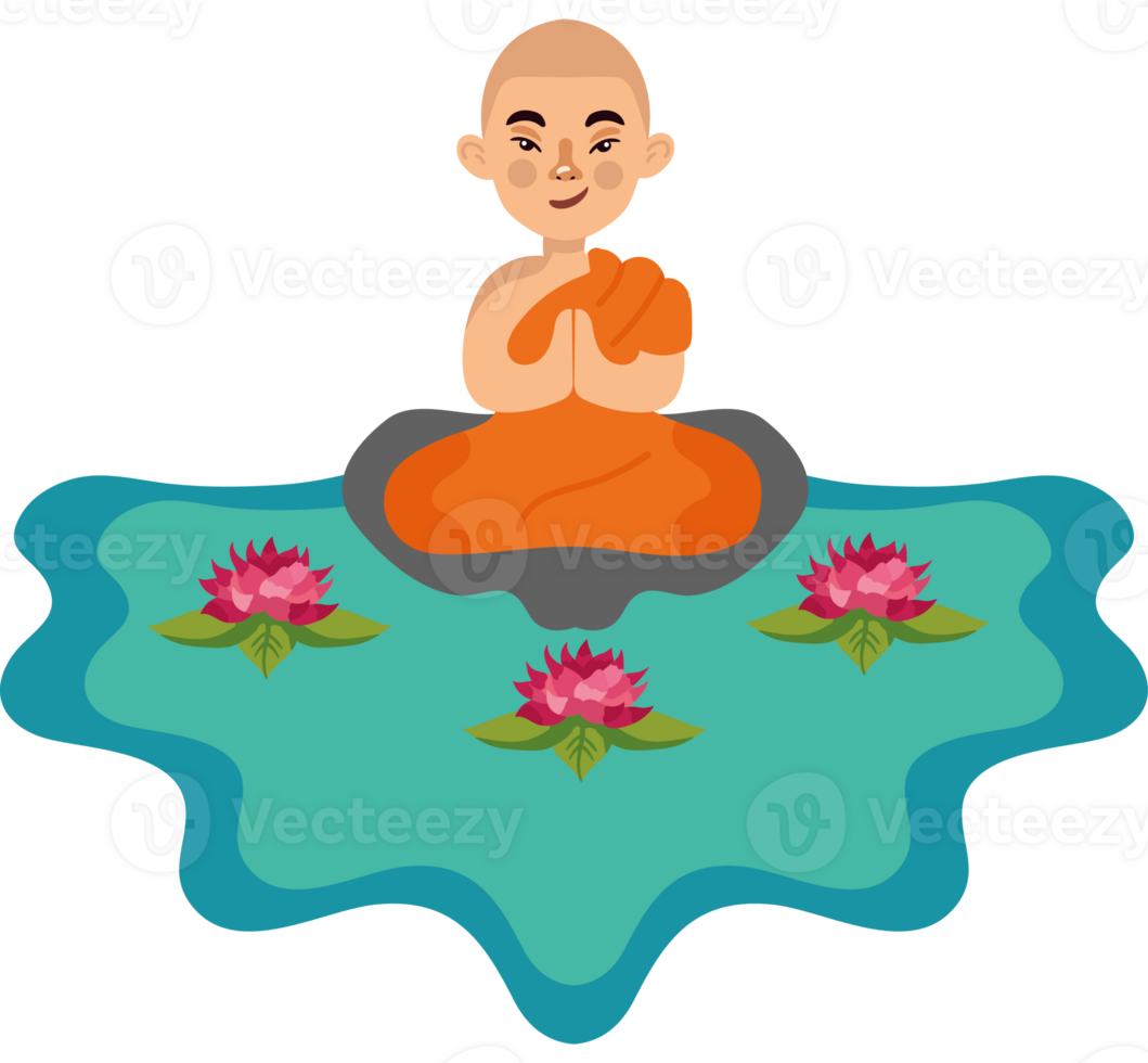 A buddha sitting on a lotus flower png