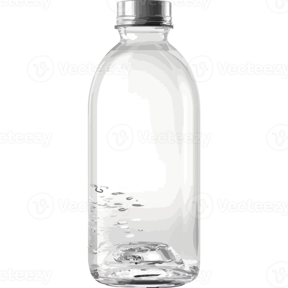 A clear plastic bottle with a silver lid png