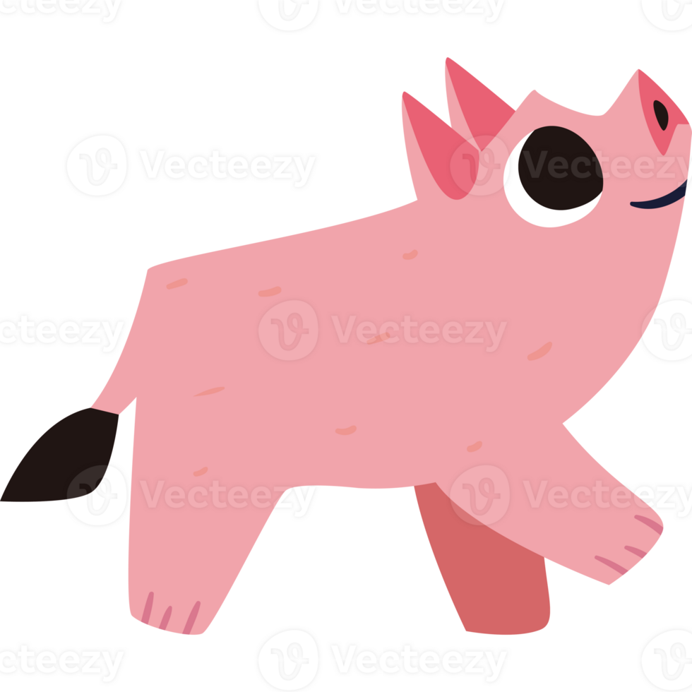 A cartoon pig with big eyes and a big nose png