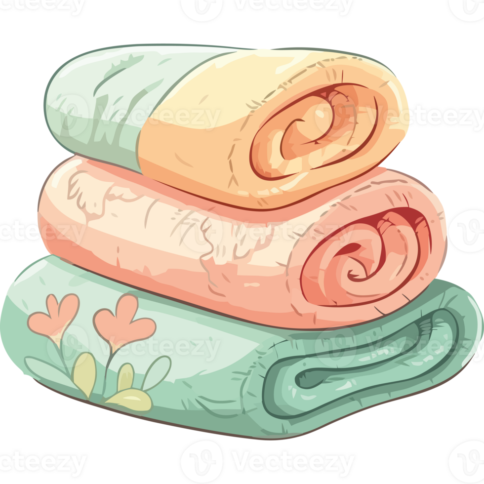 A stack of towels with a heart on it png