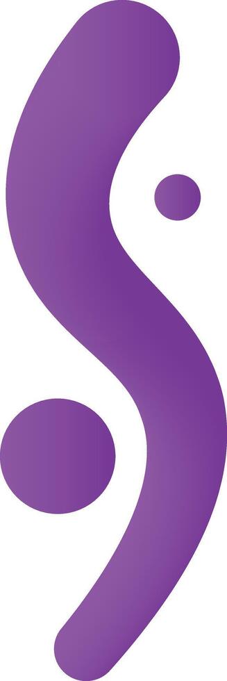 Artistic Purple Fluid Curve. Abstract Liquid Lines, Creative Shape vector
