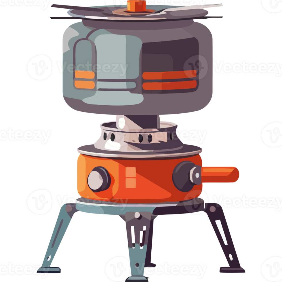 An illustration of a stove with a pot on top png