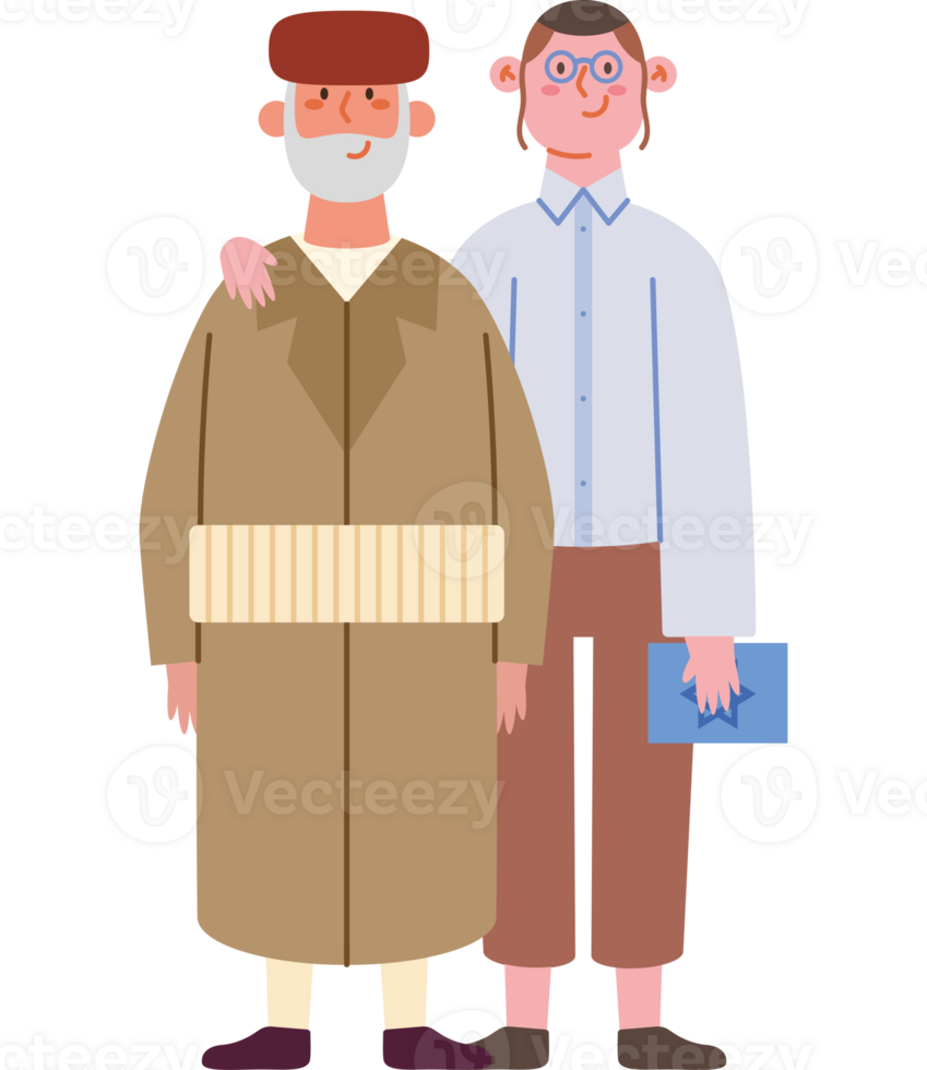 An illustration of two people standing together png