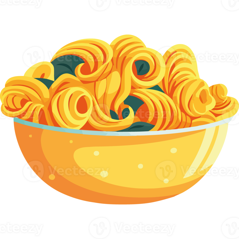 A bowl of pasta with noodles in it png