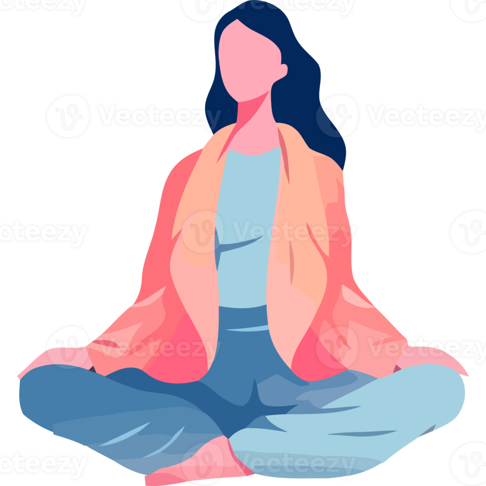 A woman sitting in a lotus position png
