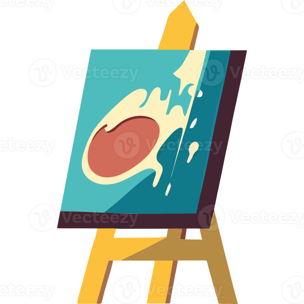 An easel with a painting on it png