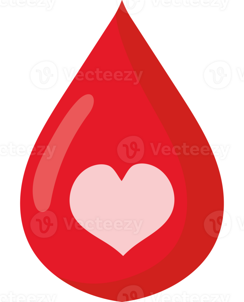 A blood drop with a heart in it png