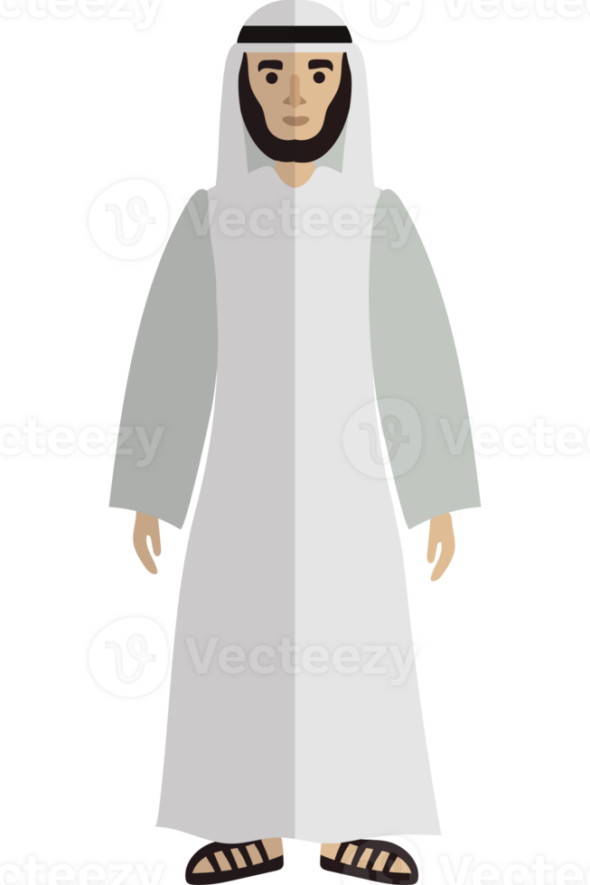 An arab man in a white robe png