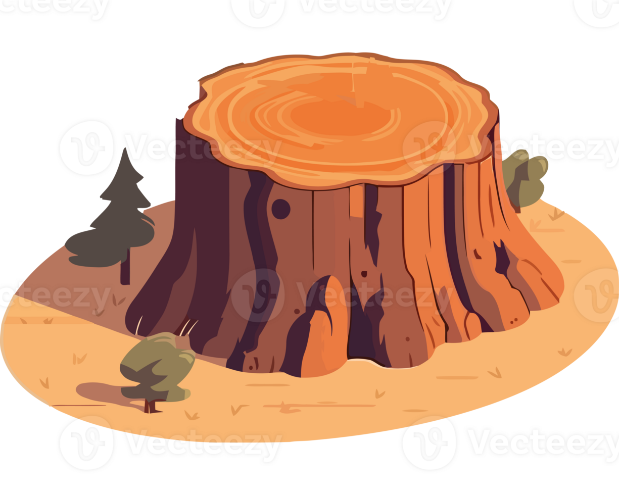 A cartoon illustration of a tree stump png