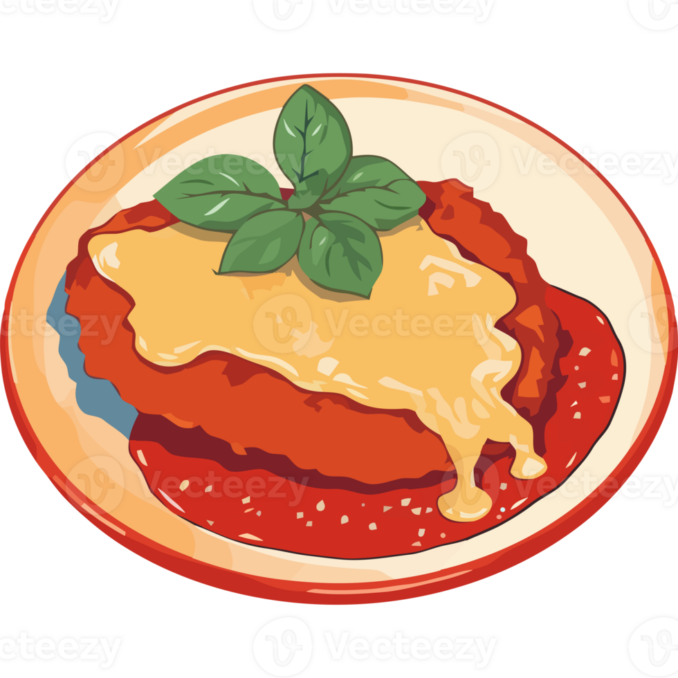 A plate with a chicken cutlet and sauce png