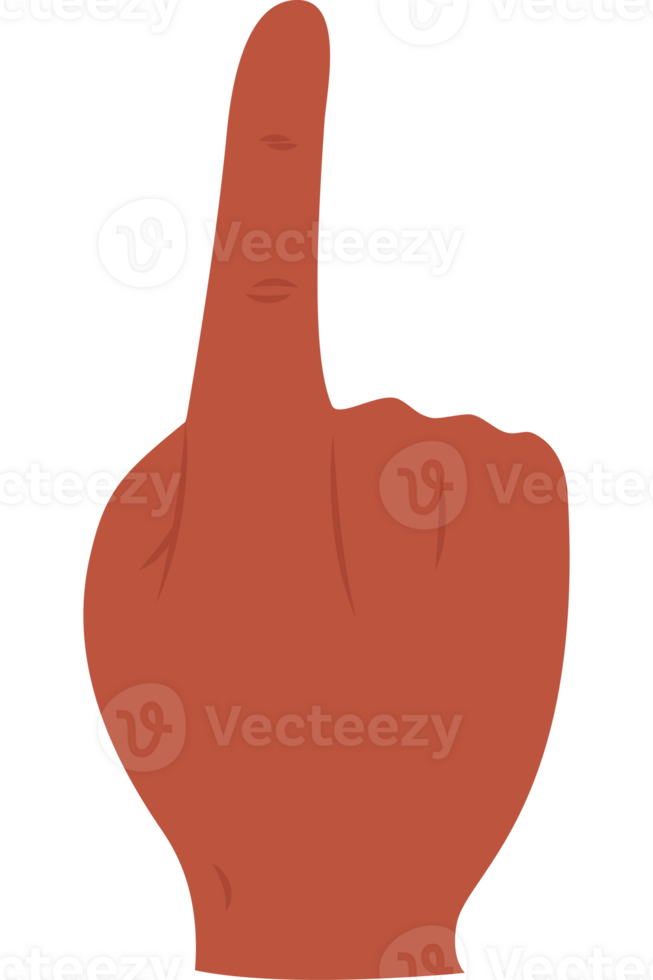 A hand with a finger up in the air png